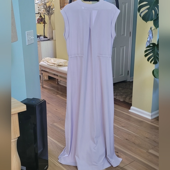Athleta Mara Maxi Button Down Athleisure Travel Dress Pockets Lilac Twilight M - Picture 11 of 15